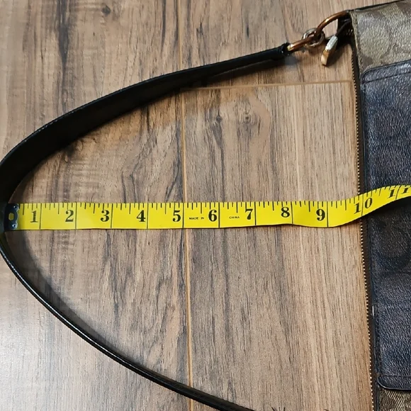 Coach Signature Marlon Women's Dark Brown and Tan Hobo Bag - Picture 16 of 17